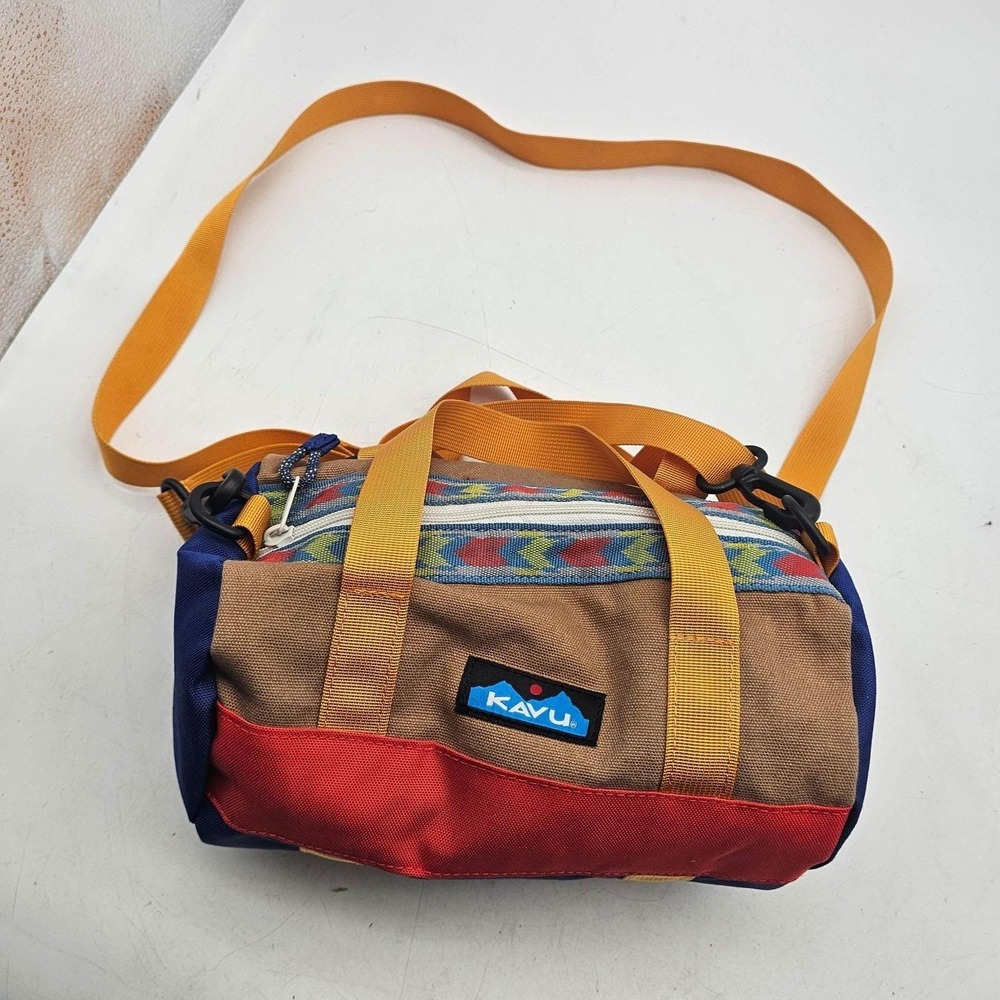 KAVU Multicolor 13" Duffle Bag Soft Case Adjustable Strap Women Crossbody Travel